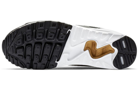 Nike Air Max 90 Кожа Амортизация Поддержка Низкий Верх Детская Беговая Обувь Узор Пэчворк