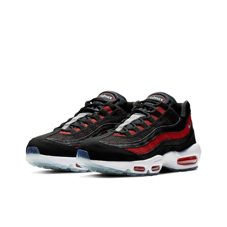 Nike Air Max 95 Текстиль Кожа Низкие Беговые Кроссовки Мужские Черные Красные