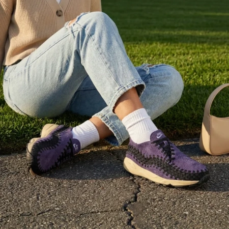 Nike Air Footscape противоскользящая устойчивая к истиранию низкий верх повседневная обувь для женщин фиолетовый