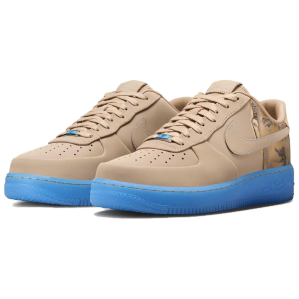 Nike Air Force 1 Low Топ Скейтборд Кроссовки Унисекс Коричневый Синий