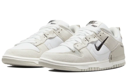 Nike Dunk Disrupt 2 Замша Текстиль Перерабатываемый материал Низкие кеды для скейтбординга Женские Серый Белый