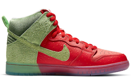Nike Dunk SB Pro QS 'Клубничный Cough' Высокие Кроссовки для скейтбординга Унисекс Красный Зеленый