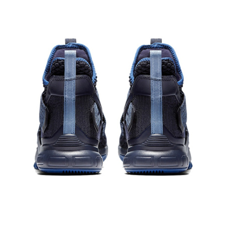 Nike Zoom Soldier 12 LeBron 'Blackened Blue' Круглый носок Ткань MID Баскетбольные кроссовки для игры Мужские
