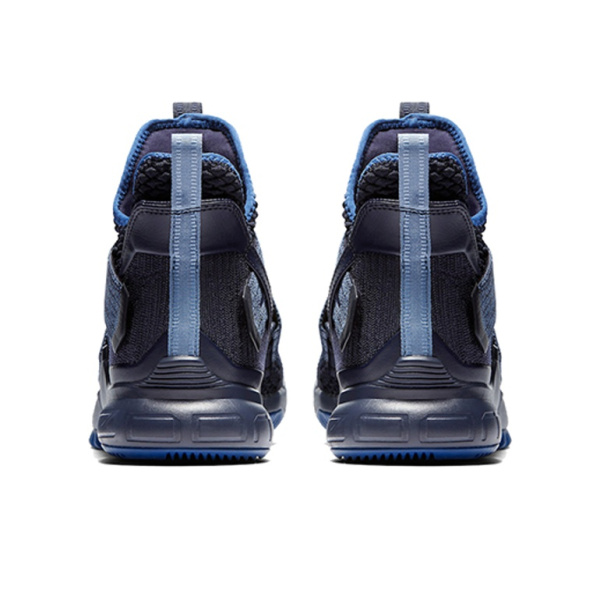 Nike Zoom Soldier 12 LeBron 'Blackened Blue' Круглый носок Ткань MID Баскетбольные кроссовки для игры Мужские