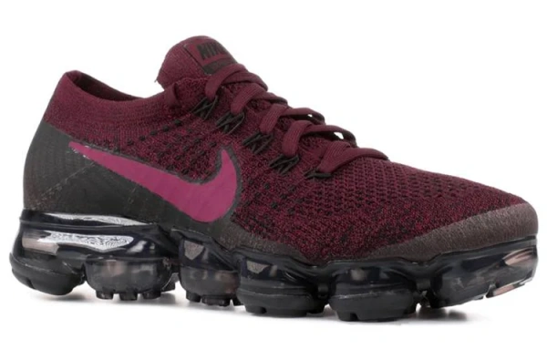 Nike VaporMax Flyknit Амортизация Баланс Низкий Топ Воздушная Подушка Марафон Беговые кроссовки Женские Темно-красный