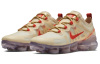 Nike VaporMax 2019 Сетка Низкий Топ Воздушная Подушка Беговые Кроссовки Женские Золото Красный