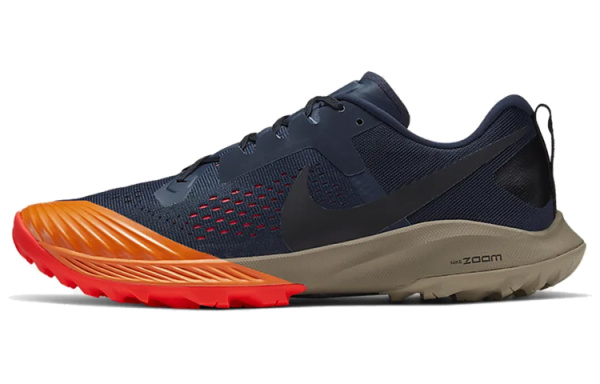 Nike Air Zoom Terra Kiger 5 Сетка Противоскользящие Низкие Кроссовки для Бега Унисекс Обсидиан