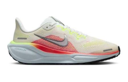 Nike Pegasus 41 Противоскользящие Устойчивые к истиранию Низкие Детские Беговые Кроссовки Белый Зеленый Унисекс