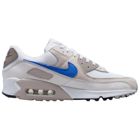 Nike Air Max 90 Устойчивый к истиранию Низкий Топ Повседневные Беговые кроссовки Унисекс Белый Серый Синий