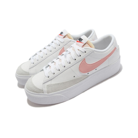 Nike Blazer Платформа Синтетическая кожа Удобные Низкие Кроссовки для скейтбординга Женские Белые