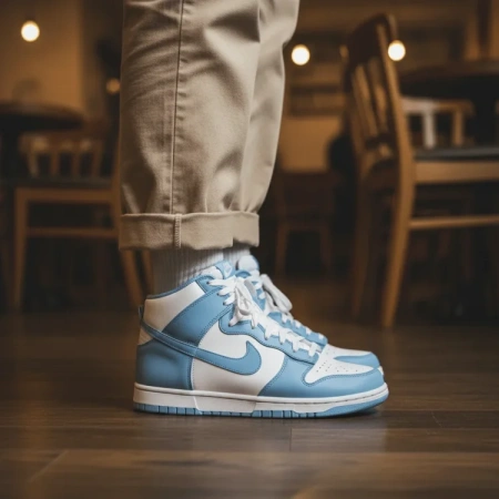 Nike Dunk High 'Алюминия' Классические Высокие Кроссовки для Скейтбординга Женские Небесно-голубой