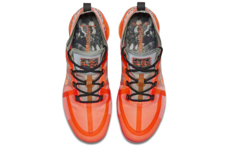 Nike VaporMax 2019 Сетчатая ткань Амортизация Поддержка Низкий топ Беговые кроссовки Мужские Оранжевые Выпуск 2019 года