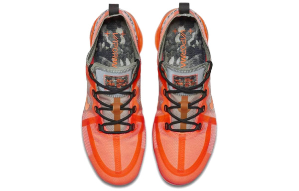 Nike VaporMax 2019 Сетчатая ткань Амортизация Поддержка Низкий топ Беговые кроссовки Мужские Оранжевые Выпуск 2019 года