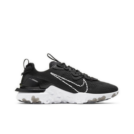 Nike React Vision Сетка Амортизация Дышащий Покрытие Низкие Кроссовки для Бега Мужские Черно-Белые
