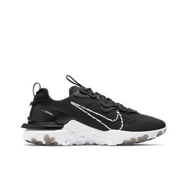 Nike React Vision Сетка Амортизация Дышащий Покрытие Низкие Кроссовки для Бега Мужские Черно-Белые