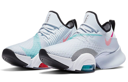 Nike SuperRep Air Zoom Амортизация Противоскользящие Низкие Кроссовки для тренировок Женские Белые Синие Красные