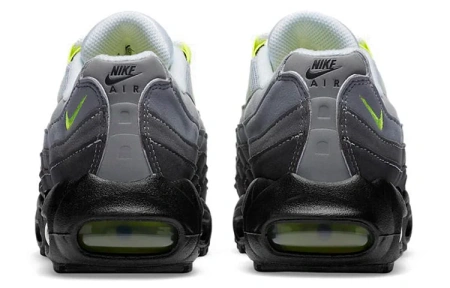 Nike Air Max 95 OG Неон Синтетическая кожа Амортизация Низкие детские беговые кроссовки Серый Черный Зеленый