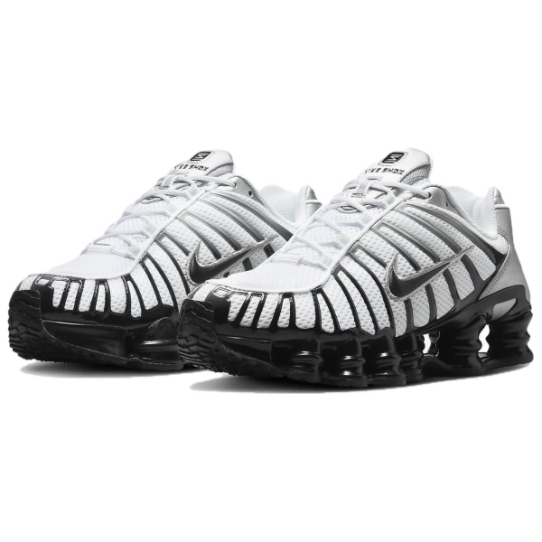Nike Shox TL Series Противоскользящие Устойчивые к износу Низкие Повседневные Беговые Кроссовки Унисекс Серебряные