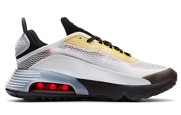 Nike Air Max 2090 Винтаж Амортизация Дышащие Низкие Кроссовки для Беговых Занятий Детские Белые Синие Желтые