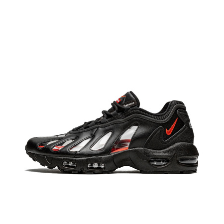 Supreme X Nike Air Max 96 Амортизация Износостойкие Низкие Кроссовки для Бега Мужские Черные Красные