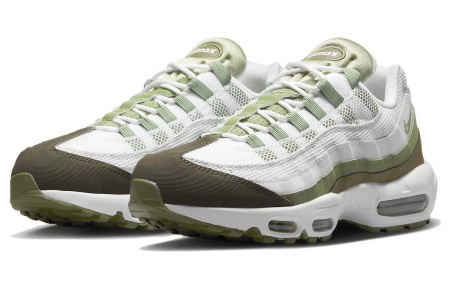 Nike Air Max 95 Сетка Текстиль Кожа Низкий Верх Повседневная Обувь Мужская Белый Зеленый