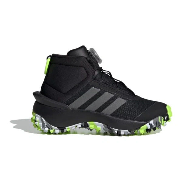 Adidas Fortatrail противоскользящие устойчивые к истиранию с верхом MID детские беговые кроссовки черные детские