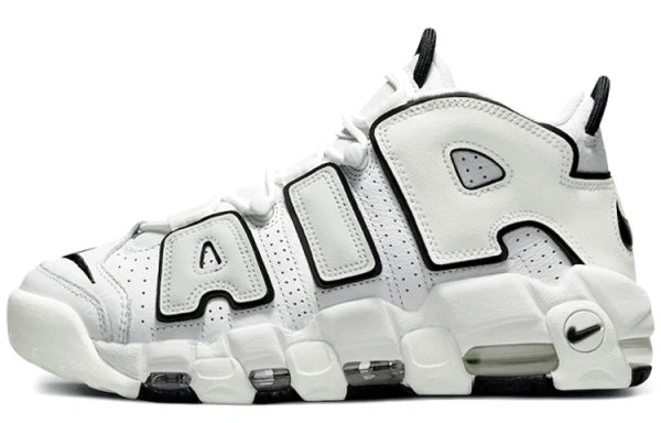 Nike Air More Uptempo Белый цвет вершины MID Топ Винтажные баскетбольные кроссовки Женские Белый Черный