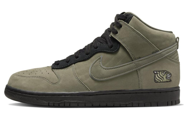SoulGoods X Nike Dunk High '90s' Высокие Кроссовки для скейтбординга Унисекс Оливково-зеленый Soul Тигр Коллаборация