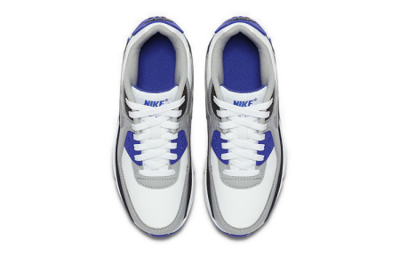 Nike Air Max 90 Синтетическая кожа кожа амортизация низкий топ детские беговые кроссовки серый белый синий