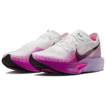 Nike ZoomX Vaporfly 3 Беговые кроссовки Низкий топ Белый Фиолетовый Черный Унисекс
