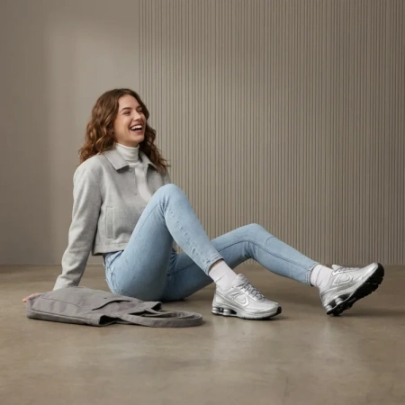 Nike SHOX Z Амортизация Отскок Повседневная обувь Женская Серебряная