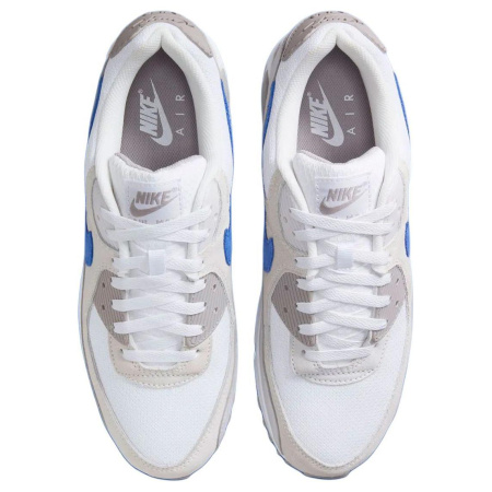 Nike Air Max 90 Устойчивый к истиранию Низкий Топ Повседневные Беговые кроссовки Унисекс Белый Серый Синий