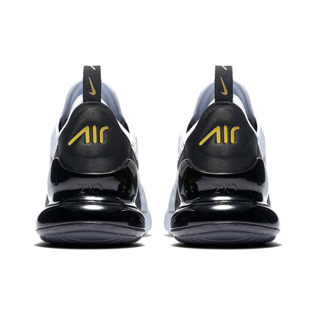 Nike Air Max 270 Ткань Амортизация Баланс Низкий Верх Беговые кроссовки Мужские Черный Белый Золото