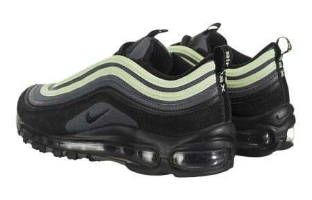 Nike Air Max 97 Текстиль Синтетическая кожа Низкие кроссовки для бега на длинные дистанции GS Черный Зеленый