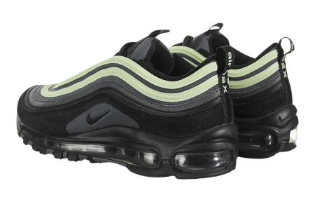 Nike Air Max 97 Текстиль Синтетическая кожа Низкие кроссовки для бега на длинные дистанции GS Черный Зеленый