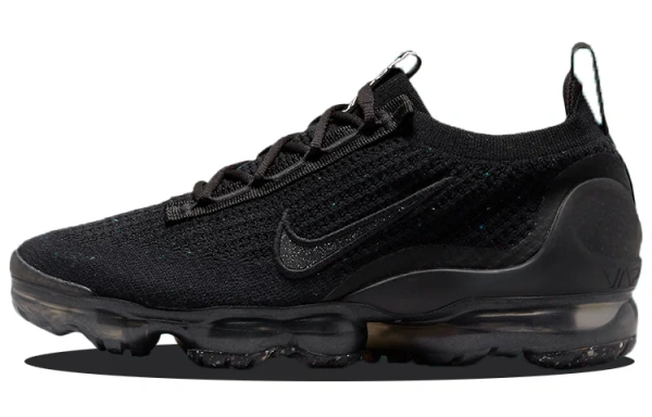 Nike VaporMax Flyknit Сетка Текстиль Низкие Повседневные Беговые Кроссовки Женские Черные