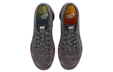 Nike VaporMax Flyknit Low Повседневные беговые кроссовки для женщин черные и красные