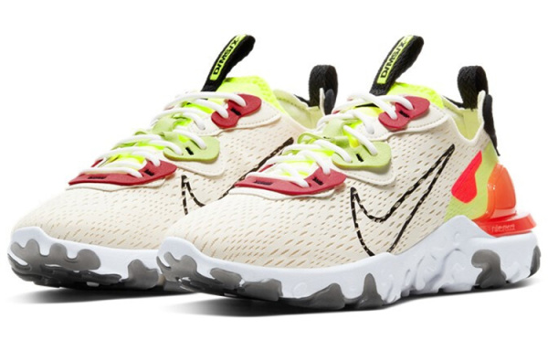 Nike React Vision Сетка Амортизация Противоскользящие Легкие Низкие Повседневные Беговые Кроссовки Женские