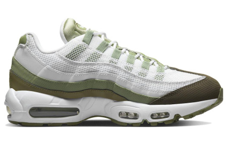 Nike Air Max 95 Сетка Текстиль Кожа Низкий Верх Повседневная Обувь Мужская Белый Зеленый