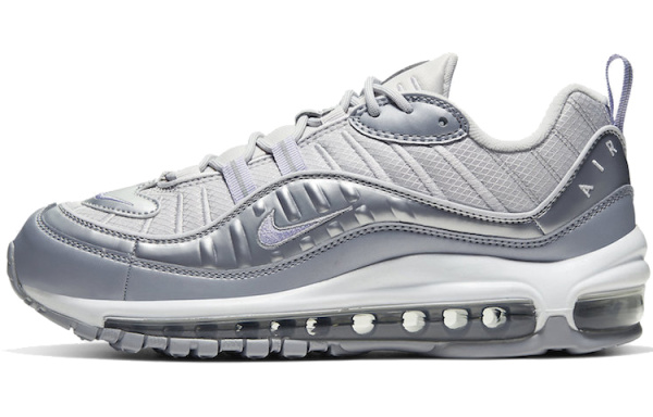 Nike Air Max 98 Легкий Низкий Топ Амортизирующие Беговые Кроссовки Женские Металлический Серебристый