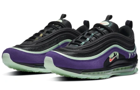 Nike Air Max 97 Замша Текстиль Синтетическая кожа Низкие кеды Air Cushion Повседневные беговые кроссовки Мужские