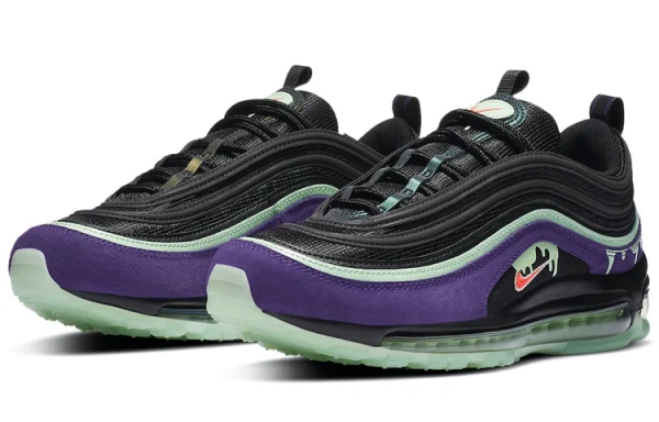 Nike Air Max 97 Замша Текстиль Синтетическая кожа Низкие кеды Air Cushion Повседневные беговые кроссовки Мужские