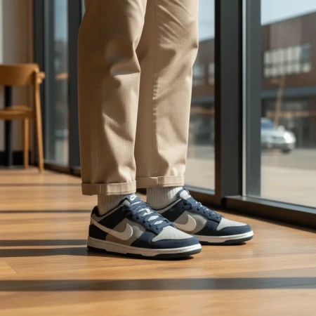 Nike Dunk Slip-Resistant Abrasion-Resistant Low-Top Скейтборд Кроссовки Мужские Синие Серые