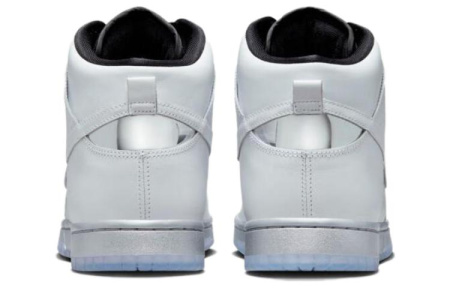 Nike Dunk High Топ Скейтборд Кроссовки Женские Белые Серебряные