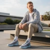 Nike Cosmic Unity 1 'space hippie' Низкие баскетбольные кроссовки для игры Мужские Серый Синий Азиатская версия