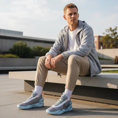 Nike Cosmic Unity 1 'space hippie' Низкие баскетбольные кроссовки для игры Мужские Серый Синий Азиатская версия