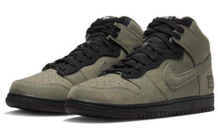 SoulGoods X Nike Dunk High '90s' Высокие Кроссовки для скейтбординга Унисекс Оливково-зеленый Soul Тигр Коллаборация