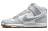 Nike Dunk High Университетский 'Шенилл Swoosh' Высокие Кроссовки для скейтбординга Мужские Серый Белый