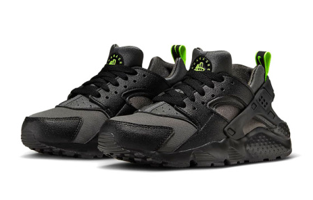 Nike Huarache Run Anti KICK и устойчивые к истиранию низкие детские беговые кроссовки черного цвета унисекс