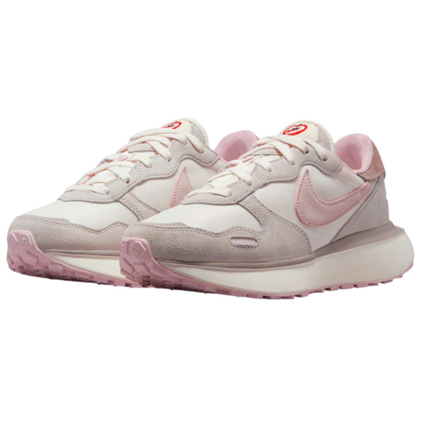 NIKE Phoenix Waffle Амортизация Низкий Топ Повседневная Обувь Женская Серый Белый Розовый